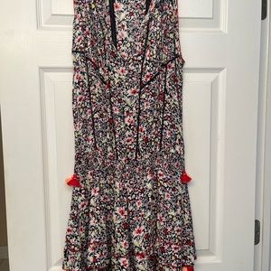 Poupette St Barth Mini Dress in  Sz Large Ruffle Sleeveless, pleated details